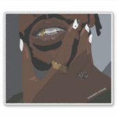 Zwart-koppige kunst (zwarte liefde) sticker (Voorkant)