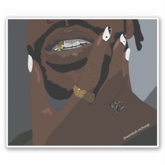 Zwart-koppige kunst (zwarte liefde) sticker (Voorkant)