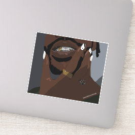 Zwart-koppige kunst (zwarte liefde) sticker