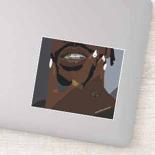 Zwart-koppige kunst (zwarte liefde) sticker