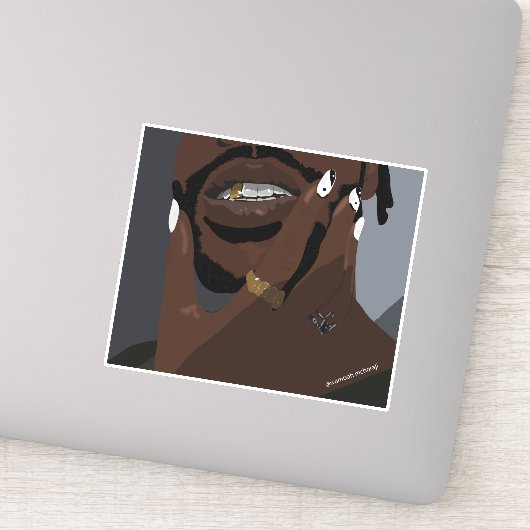 Zwart-koppige kunst (zwarte liefde) sticker (Detail)