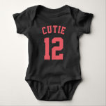 Zwart & Koraal Baby | Sport Jersey Design Romper<br><div class="desc">Zwart & Koraal Baby | Sport Jersey Design · Baby Bodysuit</div>