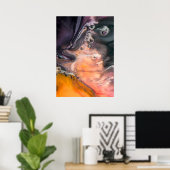 Zwart koraal en Oranje Abstract minimalistisch van Poster (Thuiskantoor)
