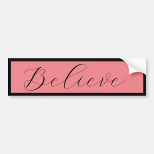 Zwart koraal roze achtergrond bumpersticker