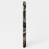 Zwart Koraal Roze Wit Goud Marmeren Kunstpatroon iPhone Hoesje (Linkerkant)