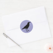 Zwart Kraai Paarse Halloween Ronde Sticker (Envelop)
