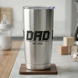 Zwart Krachtig Gevestigde Nieuwe Vader Cadeau Geïsoleerde Drinkbeker