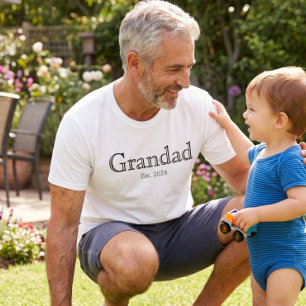 Zwart Krachtig Minimaal Opa Geworden  T-shirt