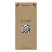 Zwart, Kraft & Rustiek Menu & Prijslijst Rack Kaar (Achterkant)