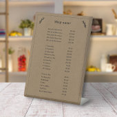 Zwart, Kraft & Rustiek prijslijst Pedestal Sign Reclamebord Met Voetstuk