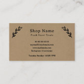 Zwart, Kraft & Rustieke Loyaliteit Kaart Visitekaartje (Achterkant)