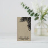 Zwart & Kraft Tropical Palm Tree Leaf Elegant Visitekaartje (Staand voorkant)