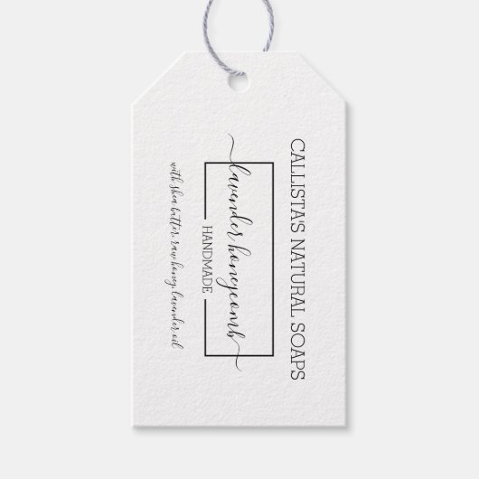 Zwart kraftpapier zeep verpakking productlabel cadeaulabel (Voorkant)