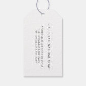 Zwart kraftpapier zeep verpakking productlabel cadeaulabel (Achterkant)