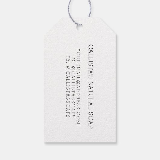 Zwart kraftpapier zeep verpakking productlabel cadeaulabel (Achterkant)