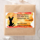 Zwart krassen waterverf adres etiket (Insitu)