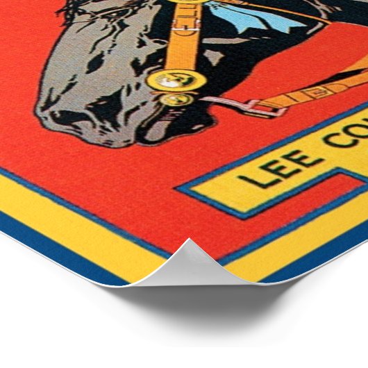 Zwart  krattenlabel - Paard Poster (Hoek)