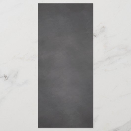 Zwart Krijtbord Bloemen Trouwmenu Kaart (Achterkant)