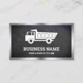Zwart Krijtbord Bouw Hauling Dump Truck Visitekaartje (Voorkant)