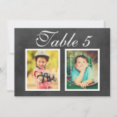 Zwart krijtbord bruiloft foto tafel nummer kaart (Achterkant)