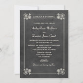 zwart krijtbord bruiloft kaart (Voorkant)