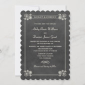 zwart krijtbord bruiloft kaart (Voorkant)
