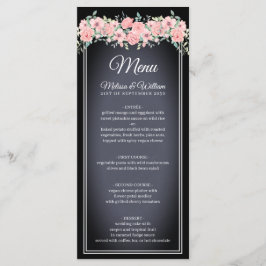 Zwart krijtbord bruiloft menu