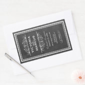 Zwart krijtbord bruiloft Monogram wijnfles Rechthoekige Sticker (Envelop)