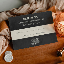 zwart krijtbord bruiloft RSVP kaartje