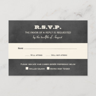  zwart krijtbord bruiloft RSVP kaartje