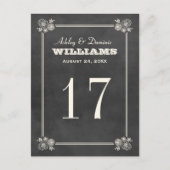  zwart krijtbord bruiloft tafel nummer briefkaart (Voorkant)