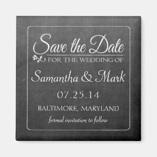 Zwart krijtbord Custom Save the Date Magneet
