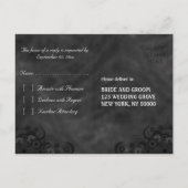 Zwart krijtbord Floral Gothic RSVP Reply Briefkaar Uitnodiging Briefkaart (Achterkant)