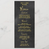 Zwart krijtbord & goud Fancy kalligrafie Script Menu (Voorkant)