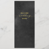 Zwart krijtbord & goud Fancy kalligrafie Script Menu (Achterkant)