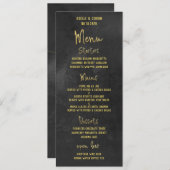 Zwart krijtbord & goud Fancy kalligrafie Script Menu (Voorkant / Achterkant)