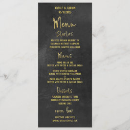 Zwart krijtbord & goud Fancy kalligrafie Script Menu