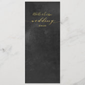 Zwart krijtbord & gouden kalligrafie bruiloft menu (Achterkant)