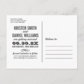  Zwart Krijtbord Huwelijk Save the Date Aankondigingskaart (Achterkant)