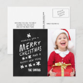 ZWART KRIJTBORD KERSTFOTO BRIEFKAART (Voorkant / Achterkant)