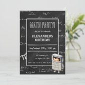 Zwart krijtbord Mathematische formules Kind Verjaa Kaart (Staand voorkant)