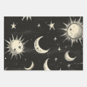  Zwart Krijtbord Night Sky Stars & Moons Inpakpapier Vel (Voorkant 2)