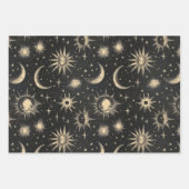  Zwart Krijtbord Night Sky Stars & Moons Inpakpapier Vel (Voorkant)