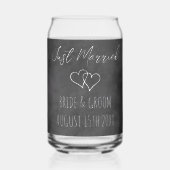 Zwart krijtbord print blikglas voor bruiloft blikvorm glas (Achterkant)