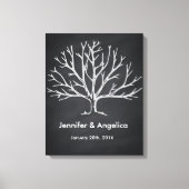 Zwart krijtbord rustieke bruiloft vingerafdruk boo canvas afdruk (Voorkant)