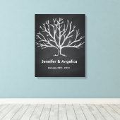 Zwart krijtbord rustieke bruiloft vingerafdruk boo canvas afdruk (Insitu (Houten vloer))