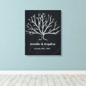 Zwart krijtbord rustieke bruiloft vingerafdruk boo canvas afdruk (Insitu (Houten vloer))