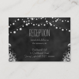 Zwart krijtbord String Lights Receptie Behuizing Informatiekaartje