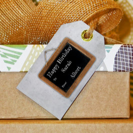  zwart krijtbord Unieke schoolverjaardag Cadeaulabel