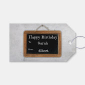 zwart krijtbord Unieke schoolverjaardag Cadeaulabel (Voorkant (Horizontaal))